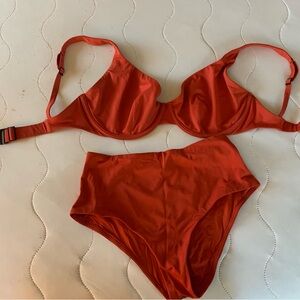 CUUP Women's bikini, high waisted bottom Sz 3 and scoop top size 19